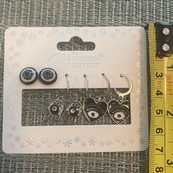 #112e Set of 3 Seeing Eye Boho Earrings - Picture 10 of 11